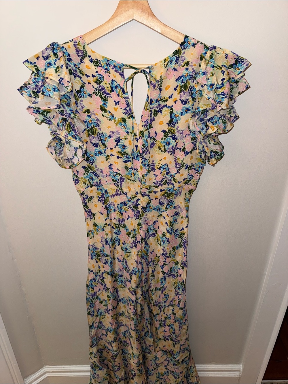 Astr Pastel Yellow Floral Ruffle Maxi Dress - Picture 3 of 6